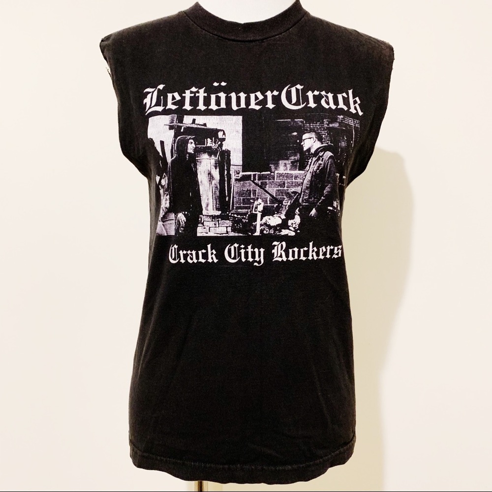 M 💀 Worn Punk Rock Band Leftover Crack Sleeveless